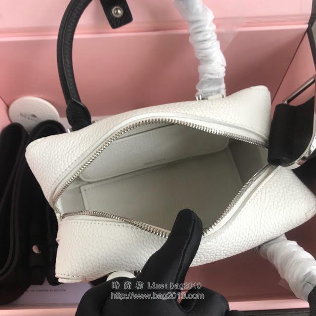 DELVAUX女包 Delvau單肩斜挎包 半手工Cool box 小號 德爾沃女手提包 手拎包 白黑  fcs1191